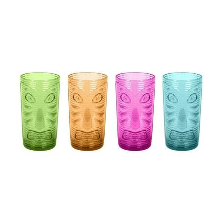 TARHONG 22.5 oz Tiki Drinkware Jumbo, 4PK PTKJM225JBGP